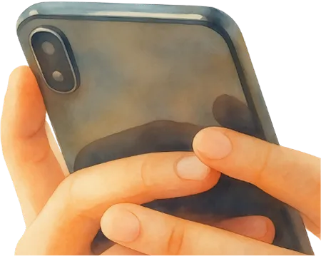 スマートフォンを持つ手
